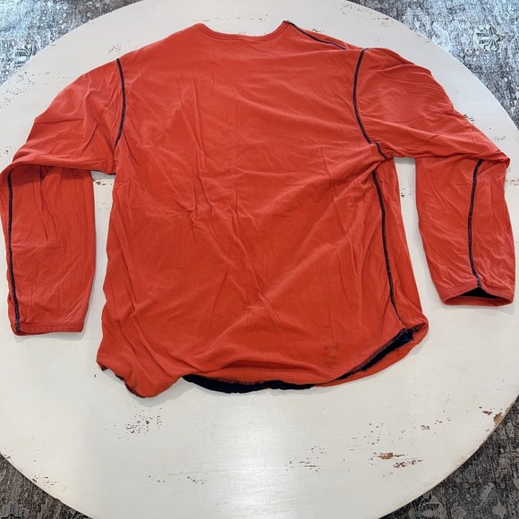 Vtg Chaps Ralph Lauren Reversible Shirt Size L Blue Orange Screen Print Logo 90s - Picture 9 of 15